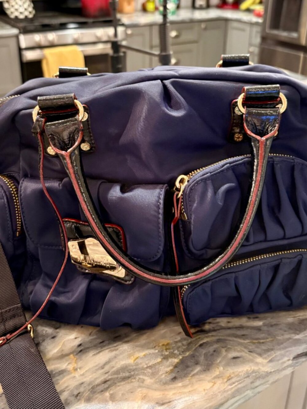 MZ Wallace Navy Nylon Bag - Picture 2 of 6